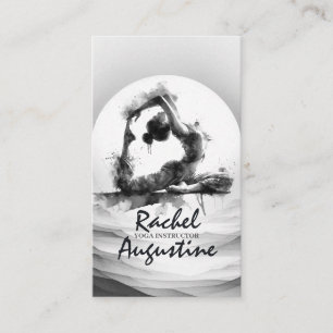 Yoga Reiki One-Legged King Pigeon Pose Waterverf Visitekaartje