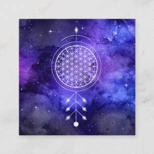 *~* Yoga Reiki Universe Flower of Life Astrology Vierkante Visitekaartje