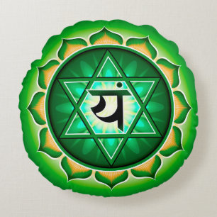 Yoga-ronde van Chakra Anahata Rond Kussen