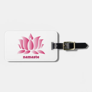 Yoga roze lotus namaste bagagelabel