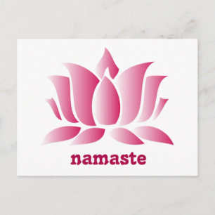 yoga roze lotus namaste briefkaart