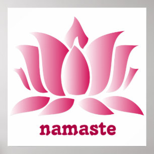 yoga roze lotus namaste poster