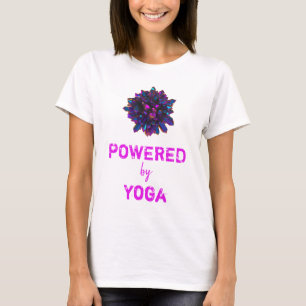 *~* YOGA Roze Paarse Crystal Sphere Vrouwen Wit T-shirt