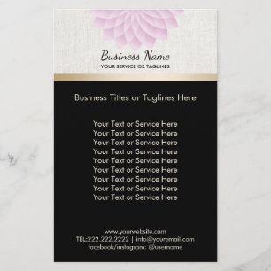 Yoga Salon SPA Lotus Bloem Elegante Gouden Streep Flyer