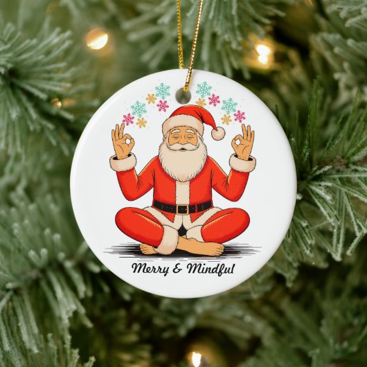 Yoga Santa Keramisch Ornament (Boom)