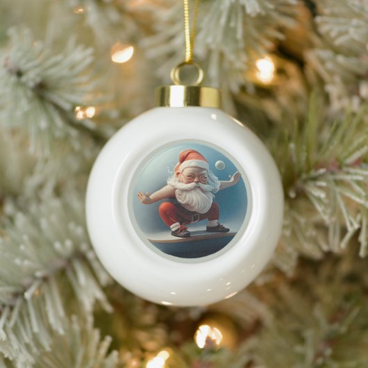 Yoga Santa Keramische Bal Ornament (Boom)
