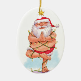 Yoga Santa Ornament