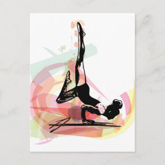 Yoga-schetsvrouw illustratie briefkaart