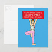 Yoga School Afstuderen van harte gefeliciteerd. Aankondigingskaart (Voorkant / Achterkant)