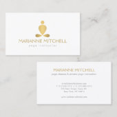 Yoga serein, Méditation, Carte de visite blanc zen (Devant / Derrière)