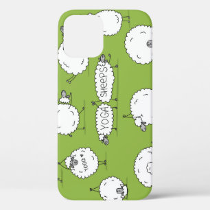 Yoga Sheep: Whimsical Sketch plezier. iPhone 12 Hoesje