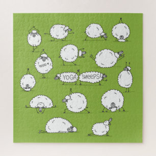 Yoga Sheep: Whimsical Sketch plezier. Legpuzzel