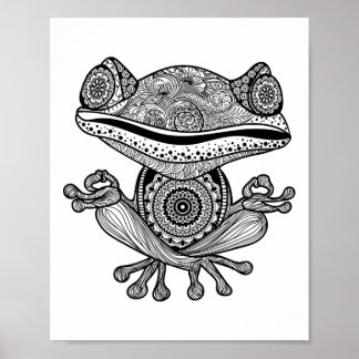 Yoga Shirt Yoga Kikker Mandala Meditatie Cl Leraar Poster