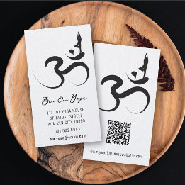 Yoga Silhouet Zwart Logo Symbool Om Aum Zen Visitekaartje