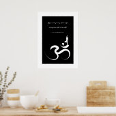 Yoga Silhouette Blanc Om Ohm Zen Poster Spirituel (Cuisine)