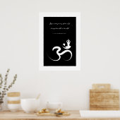 Yoga Silhouette Blanc Om Ohm Zen Poster Spirituel (Cuisine)