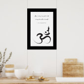 Yoga Silhouette Noir Om Ohm Zen Poster Spirituel (Cuisine)