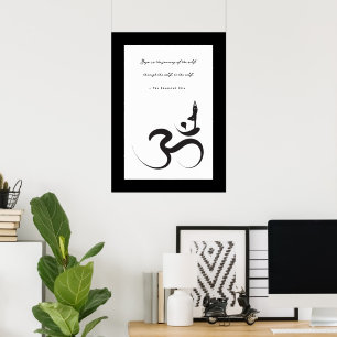 Yoga Silhouette Noir Om Ohm Zen Poster Spirituel