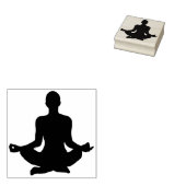 Yoga silhouette 	rubberstempel (Gestempeld)