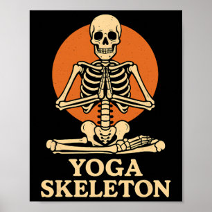 Yoga Skelet Mediterend Poster