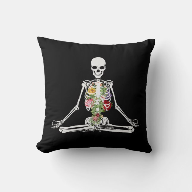 Yoga Skeleton Meditation Pillow Kussen (Voorkant)