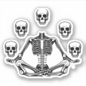 Yoga Skeleton Sticker (Voorkant)