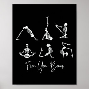 Yoga-skeletten Namaste Grappig Halloween Buig Je B Poster