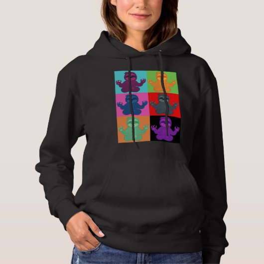Yoga Sloth Pop Afdrukken Hoodie (Voorkant)