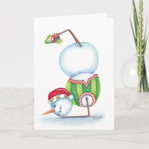 Yoga snowman carte de noël / flair scandinave