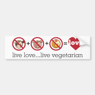 Yoga Spreek : Leef Liefde...Leef Vegetarisch Bumpersticker