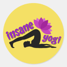 Yoga Sticker met Waanzinnige Yogi teken