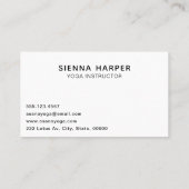 Yoga Studio Ajouter votre logo Carte de visite de  (Dos)