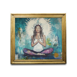 Yoga Studio Art - Meditatie Pose - Gebedskunst Poster