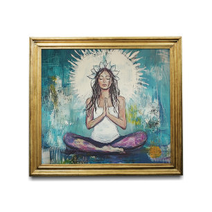 Yoga Studio Art - Meditatie Pose - Gebedskunst Poster