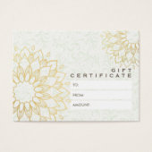 YOGA Studio Cadeaubon Goud Mandala Bloemen Visitekaartje (Voorkant)