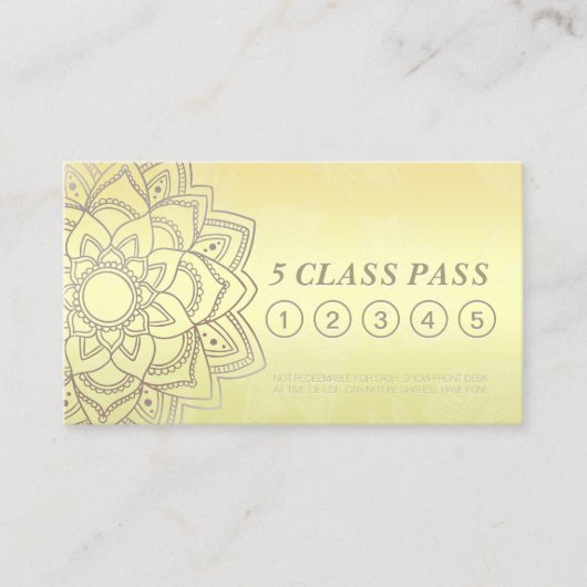 Yoga Studio Class Pass Black Gold Mandala Loyalty (Voorkant)