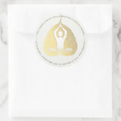 Yoga Studio Instructor Meditation Pose Bodhi Leaf Ronde Sticker (Tas)