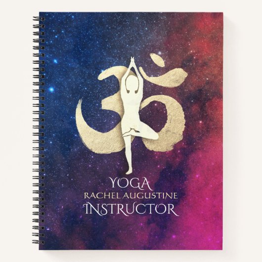 Yoga Studio Instructor Meditation Pose OM-symbool Notitieboek (Voorkant)