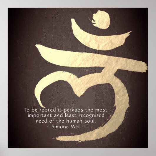 Yoga Studio Instructor Root Chakra Mantra LAM Sign Poster (Voorkant)