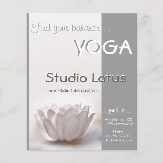 Yoga studio lotus merchandise flyer (Voorkant)