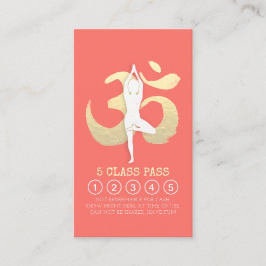Yoga Studio Loyalty Class Pass Tree Pose OM-symboo (Voorkant)