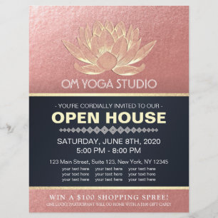 YOGA Studio Meditatie Instructeur Open Huis Lotus Flyer