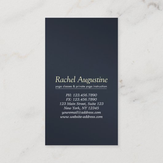 Yoga Studio Meditation Instructeur 5 Klasse Even p Klantenkaartje (Achterkant)