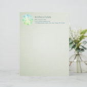 YOGA Studio Meditation Instructeur Colorful Mandal Briefhoofd (Staand voorkant)