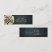 Yoga Studio Meditation Instructor Black Gold Tree Mini Visitekaartje (Voorkant / Achterkant)