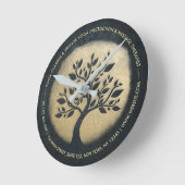 Yoga Studio Meditation Instructor Black Gold Tree Ronde Klok (Hoek)