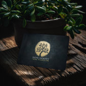 Yoga Studio Meditation Instructor Black Gold Tree Visitekaartje