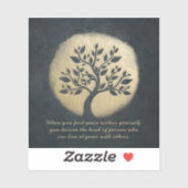 Yoga Studio Meditation Instructor Gold Tree-offert Sticker (Vel)