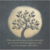 Yoga Studio Meditation Instructor Gold Tree-offert Sticker (Voorkant)