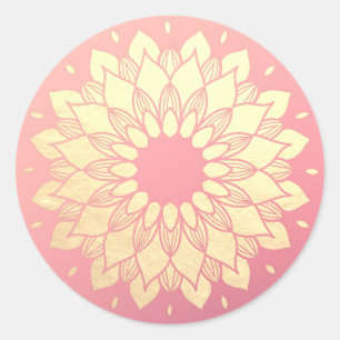 Yoga Studio Meditation Instructor Golden Mandala Ronde Sticker